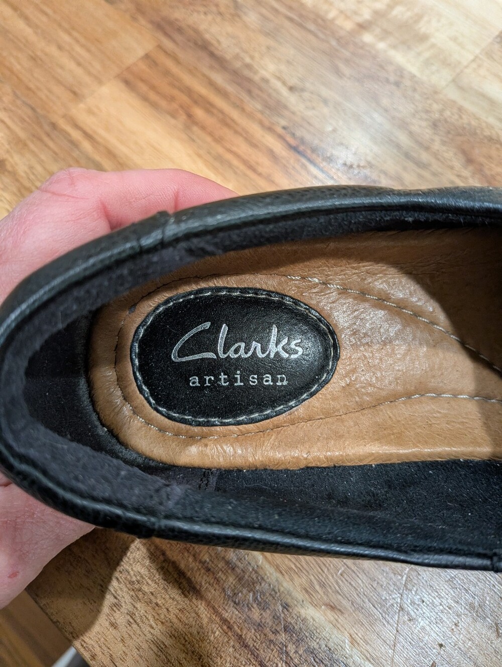 Clarks Artisan Flats Size 7.5M Black Leather Comfort Mary Jane Shoes Casual - Picture 8 of 9